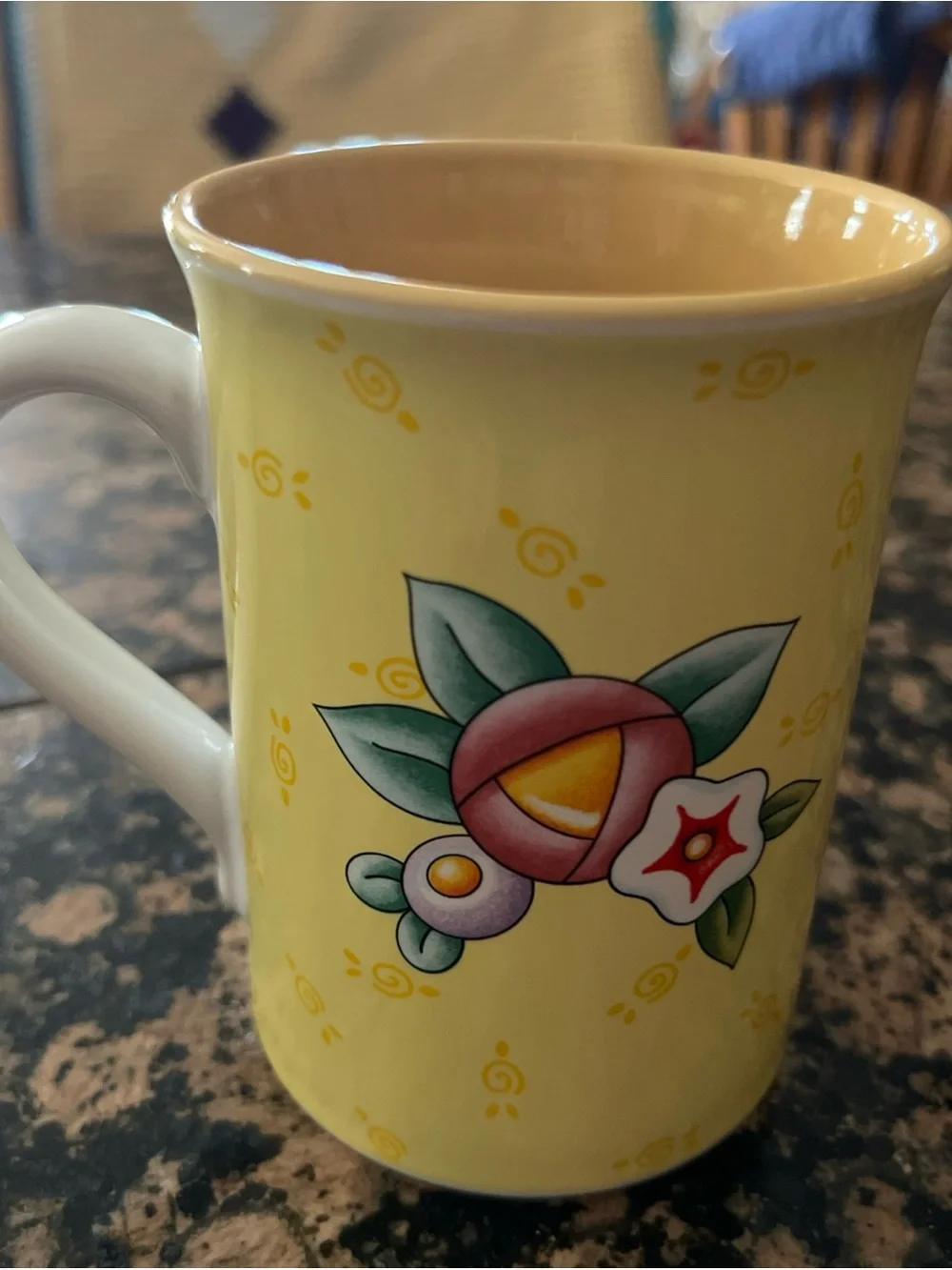 Mary Engelbreit Yellow Bunny R Monogram Ceramic Mug